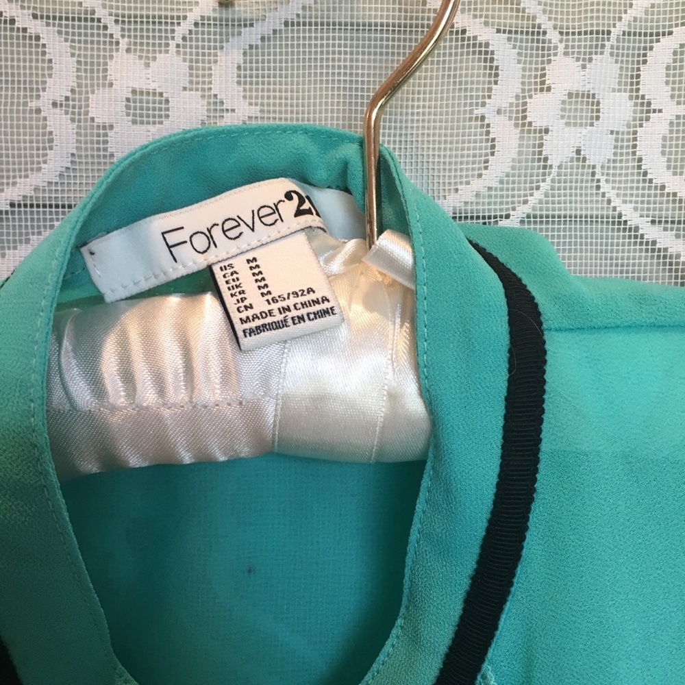 Turquoise Frilled Button Top - Picture 7 of 7